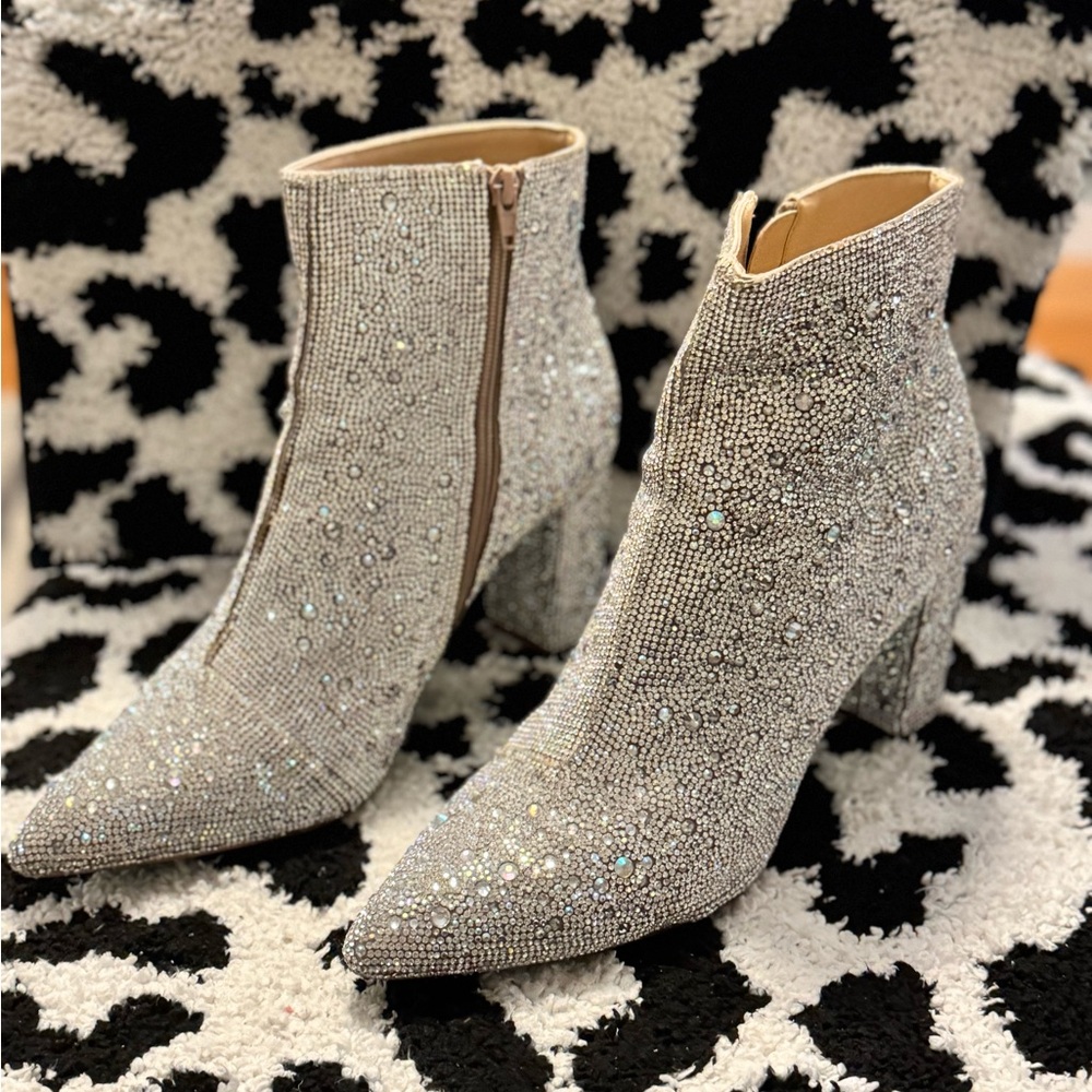 Betsey Johnson Sparkle Booties sz 11 - Picture 4 of 9